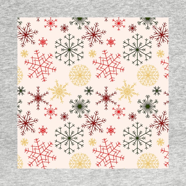 Falling Snowflakes - Gilded Traditions - Minimalist Colorful Holidays by GenAumonier